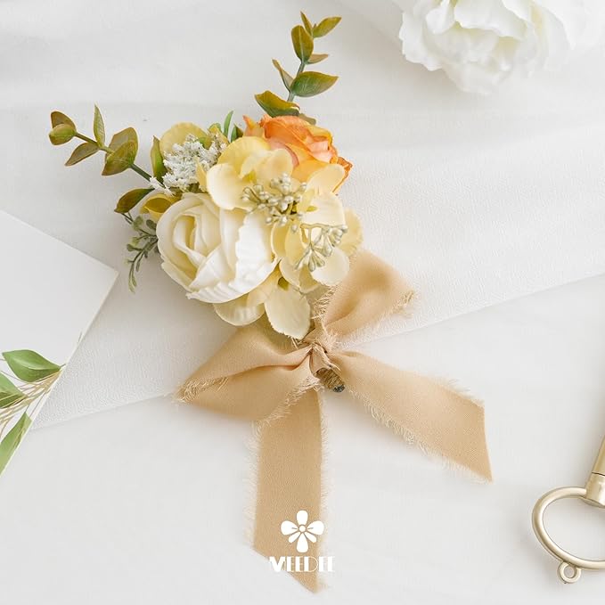 MEEDEE Beige Chiffon Ribbon 1 Inch Fringe Ribbons Cream Chiffon Silk Frayed Edge Ribbon Thin Chiffon Ribbons for Crafts, Gift Wrapping, Wedding Invitation (3 Rolls 21 Yards)
