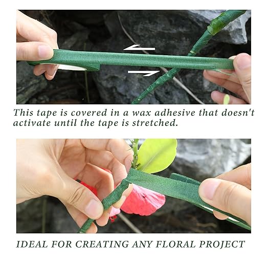 BOMEI PACK Dark Green Floral Tape 18Rolls 1/2 inch x 30yds for Fixing, Decorating Flower Bouquets, and Bouquet Wrapping