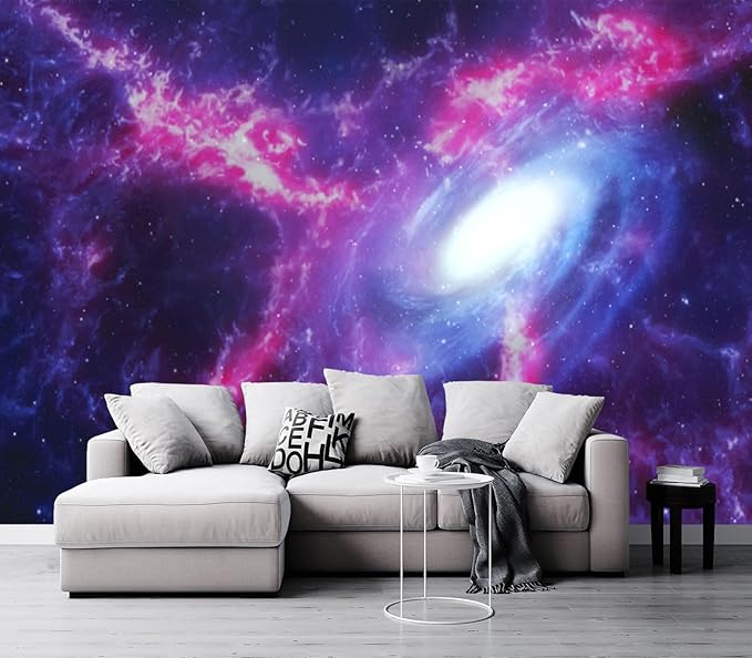 Cliouar-Space Background with Nebula and Galaxy Peel and Stick 90" x 67"