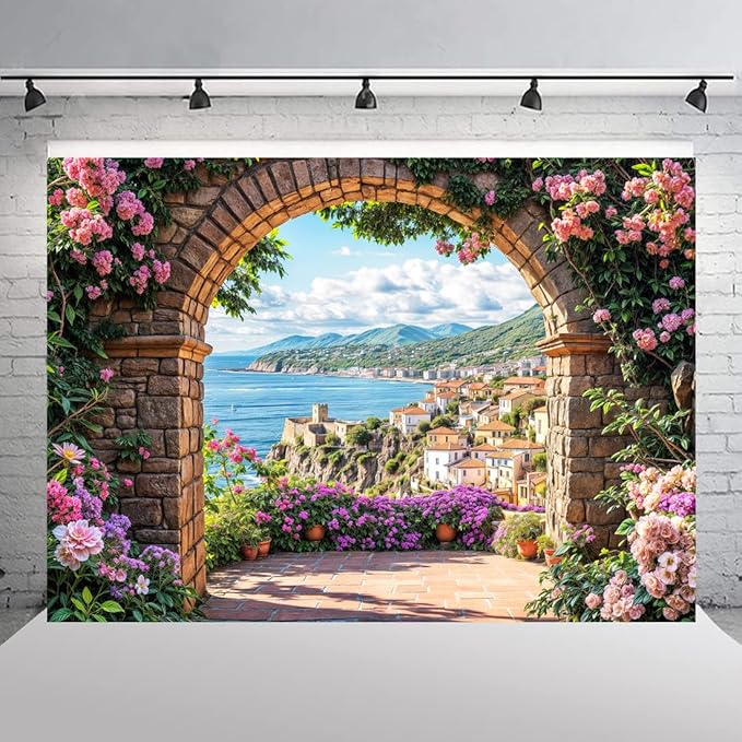 Garden Backdrop, Colorful Flower Floral Blossom Newborn Baby Shower Party Supplies Decoration Background Portrait Photoshoot Home Wall Decor Photo Studio Props 8x6ft
