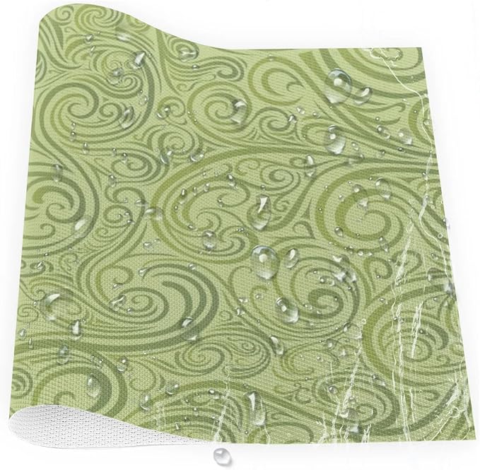 PVC Placemats Set of 6 Sage Green Abstract Art Wipeable Table Mats Washable Heat Resistant Non Slip Vinyl Dining Table Mat for Kithen Indoor Outdoor Patio Farmhouse Place Mats Decorative