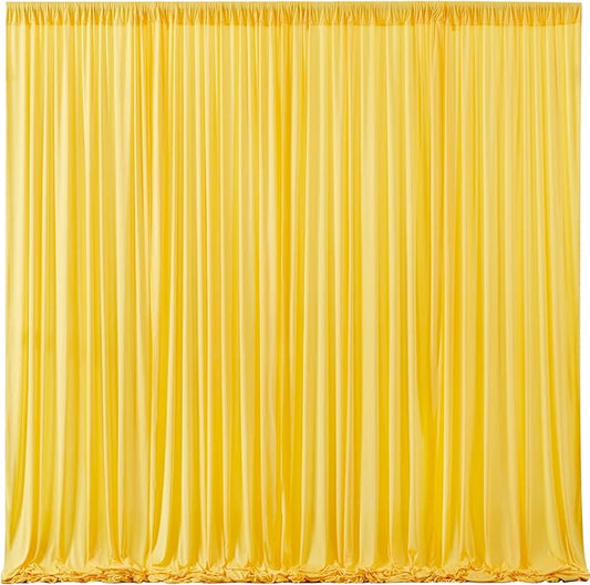 Yellow Backdrop Curtains-Wrinkle-Free Polyester Photography Drapes Party Curtain Background for Baby Shower Wedding Decorations- 40 X10FT