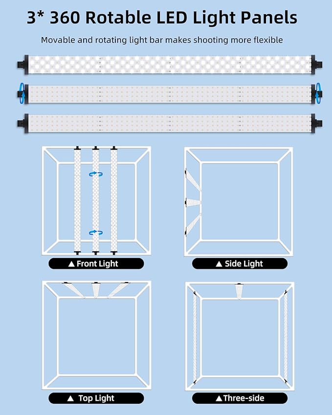 Glendan 32"x32" Light Box Photography, Large Photo Light Box with 3 Light Panels, 792 LED Beads, CRI >95, Professional Photo Booth Shooting Tent Kit with 4 Color Backdrops for Product Photography