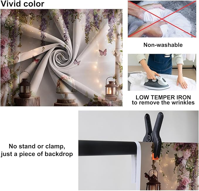 Baocicco Rustic Flower Wall Backdrops 9x6ft Farmhouse Wedding Background Photography Baby Shower Bridal Shower Backdrop Purple Floral Wooden Butterfly Backdrop Kids Adults Portraits Studio Props