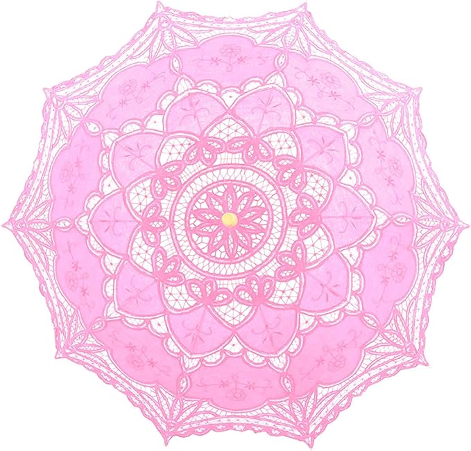 Lace Parasol Umbrella Vintage Wedding Bridal Lace Umbrella for Decoration Photo Tea Party 32 Inch Adult Size