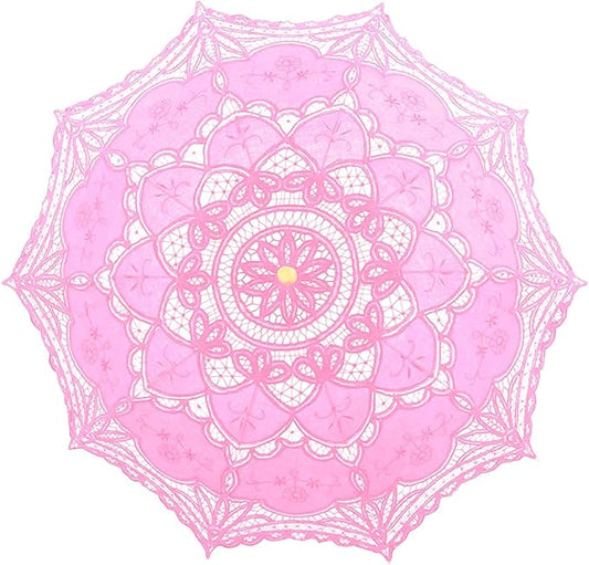 Lace Parasol Umbrella Vintage Wedding Bridal Lace Umbrella for Decoration Photo Tea Party 32 Inch Adult Size