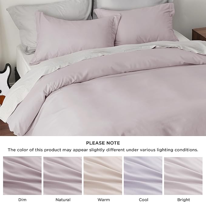 Bedsure Duvet Cover Full Size - Soft Double Brushed Bedding Set for Kids & Adults, Zipper Closure, 3 Pieces, Includes 1 Duvet Cover (80"x90") & 2 Pillow Shams, NO Comforter, Pink Mocha