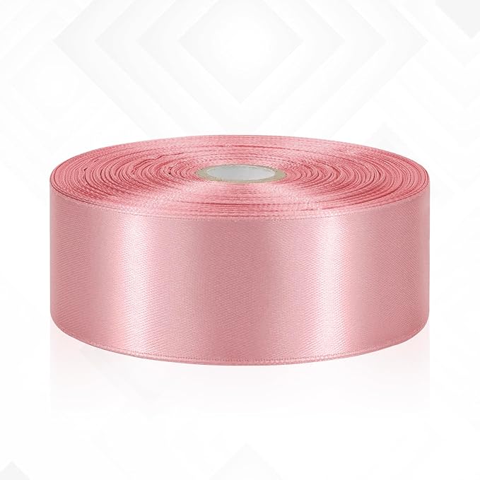 Rose Gold Satin Ribbon 1-1/2 Inch 60 Yards, Solid Polyester Fabric Ribbons for Eternal Flower, Gift Wrapping, Flower Bouquet, Crafts, Hair Accessories, Wedding
