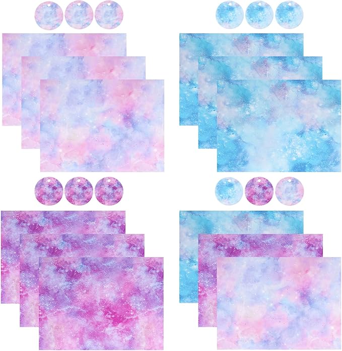 WRAPAHOLIC Wrapping Paper Sheet - 12 Sheets Folded Flat with 12 Gift Tags, Pink-Blue Gradient Design for Party, Baby Showers - 19.7 Inch X 27.5 Inch Per Sheet