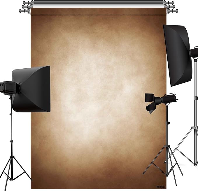 Abstract Latte Brown Professional Photography Backdrop for Adult Portrait Photo Props Booth Background Photoshoot Studio with Thick Ployester Fabric Roller Pocket on Top (8x10 ft)
