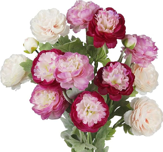 6 Pcs Artificial Flowers Silk Peony Rose Single Stem Artificial Flowers Faux Peony Bouquet Floral Arrangements Bundle Fake Flowers Bulk for Table Centerpiece Wedding Farmhouse Home