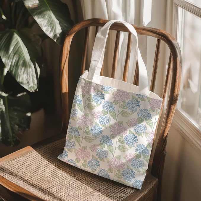 Flowers Tote Bag Gifts for Women, Canvas Aesthetic Reusable Grocery Bags Shopping Bags