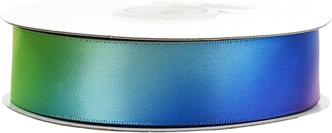 MEEDEE Rainbow Ribbon Satin Ribbon 1 inch Rainbow Satin Ribbons Colored Ribbons for Crafts Gift Wrapping Pride Birthday Party Decoration DIY Hair Bows - 25 Yards