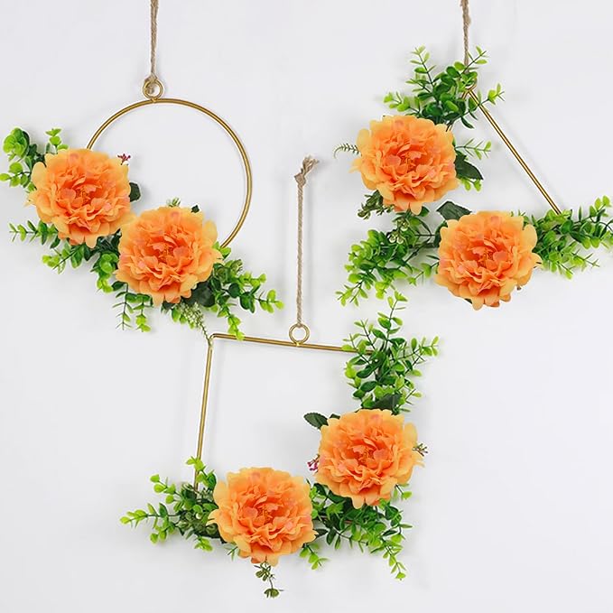 20pcs 5" Artificial Flower Peonies, Silk Peonies with 6" Stems, Flowers Suitable for Wedding Bouquets, Home Party Decoration (Orange)