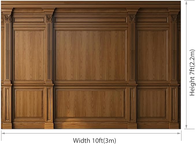 AOFOTO Vintage Room Inside Backdrop Classic French Frame Brown Walls Photo Background for Wedding Bridal Shower Party Banner Home Headboard Decor Wall Photo Studio Booth Props 10x7ft