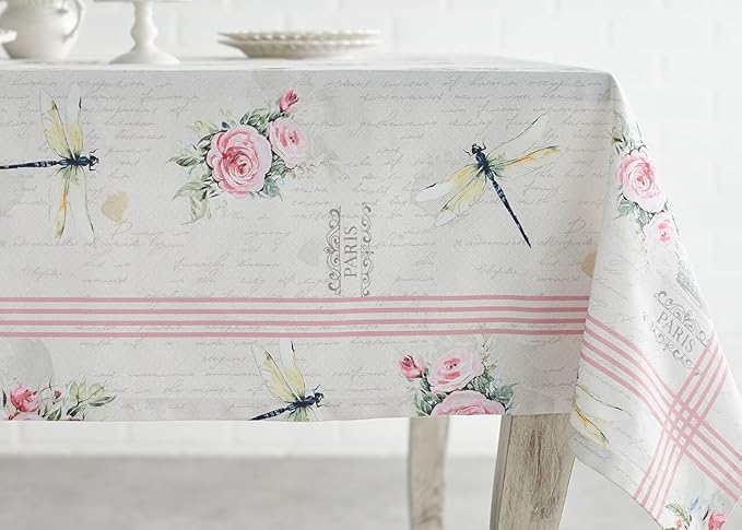 Maison d' Hermine Table Cloth Square Table 100% Cotton 54 x 54 Inches Tablecloth Reusable Decorative for Dining Room, Farmhouse, Home, Party, Festive & Wedding Spring Summer - Champ De Mars