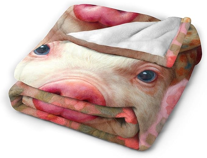 Pink Pig Blanket Cute Pig Throw Blanket Soft Cozy Fleece Fuzzy Stuffed Plush Flannel Animal Gifts for Girls Women Boys Kids Adults 40''x50''