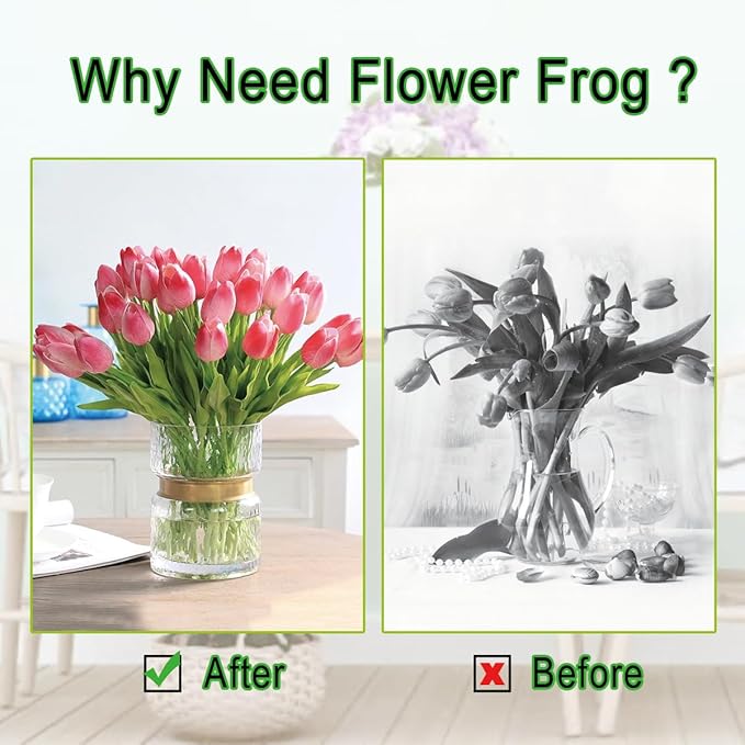 [Upgrade] 4 PCS Floral Grid for Vase, Bold Easy Arranger Flower Grid Frog Wire Flower Arranging Tool, Reusable Stainless Steel Flower Lid Arranger for Vase Floral Stems Bouquets Plant Fixation Gold