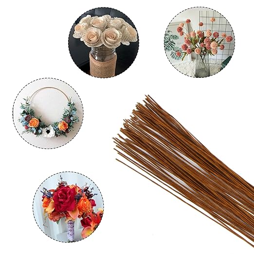 DECORA 18 Gauge Brown Floral Wire for Artificial Flower Making 16 inch,50/Package