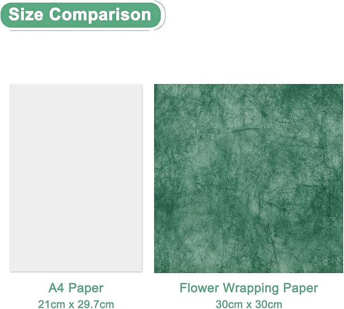M METERXITY 228-Sheet Korean Cotton Wrapping Flower Paper, Waterproof Floral Wrapping Paper for Bouquets/Gift Packaging [Black, Beige, Light Gray, Bright Beige, Red, Dark Green]