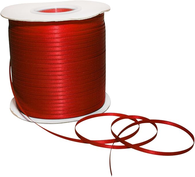 Morex Ribbon Double Face Satin Ribbon 1/8" X 500 YD Red Ribbon for Gift Wrapping, Birthday Gift Cards, Satin Dress for Women, Silk Ribbons for Crafts, Wedding Gifts for Couple