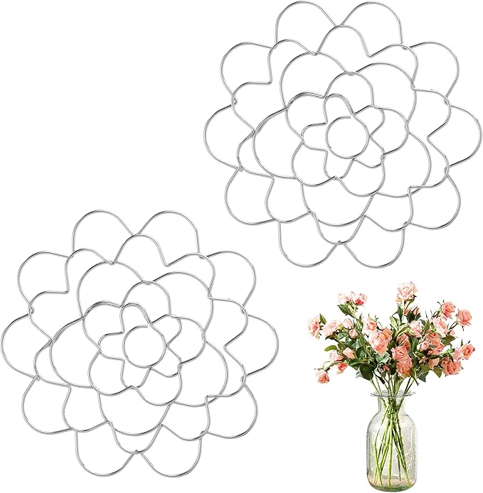 Flower Arrangement Holder Stainless Steel, Wire Flower Arranging Tool Flower Grid Flower Frog Wire Arranger for Vase Floral Stems Bouquets Plant Fixation (6inch) (2 PCS)