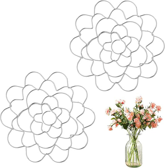 Flower Arrangement Holder Stainless Steel, Wire Flower Arranging Tool Flower Grid Flower Frog Wire Arranger for Vase Floral Stems Bouquets Plant Fixation (6inch) (2 PCS)