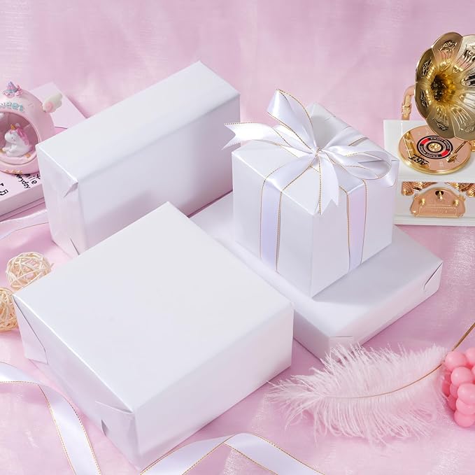 ZINTBIAL Matte White Wrapping Paper Roll with Cut Lines - Solid White Holiday Gift Wrap for Mother's Day,Wedding,Birthdays,Bridal Shower,Engagement - 17.5 in x 33 ft (48 sq. ft), Easy to Cut