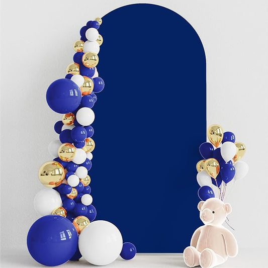 Wokceer 6.6FT Wedding Arch Cover Spandex Fitted Wedding Arch Stand Covers Round Top Chiara Arch Backdrop Cover for Birthday Party Ceremony Banquet Decoration Royal Blue