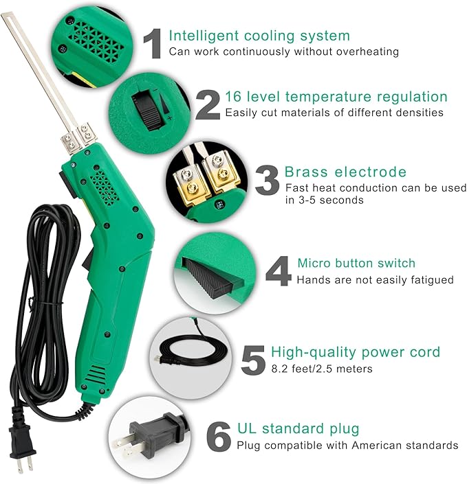 300W Air-Cooled, Electric Hot Knife - Foam Cutting Tool with Blades & Accessories Use Foam Cutter for Engraving and DIY Handmade