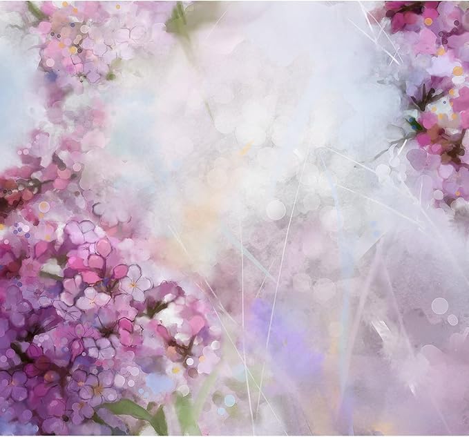 Abstract Watercolor Painting Pink Apricot Tree Flower Backdrop Soft Colorful Blur Style with Bokeh Spring Floral Seasonal Nature Photography Background Grunge Paper Background Decor Vinyl 7x5ft