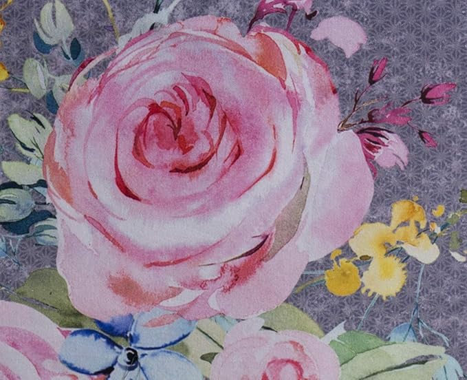 Maison d' Hermine Table Cloth Square Table 100% Cotton 60 x 60 Inches Tablecloth Reusable for Dining Room, Farmhouse, Home, Party, Festive & Wedding Spring Summer - Sweet Rose Lavender - Lush