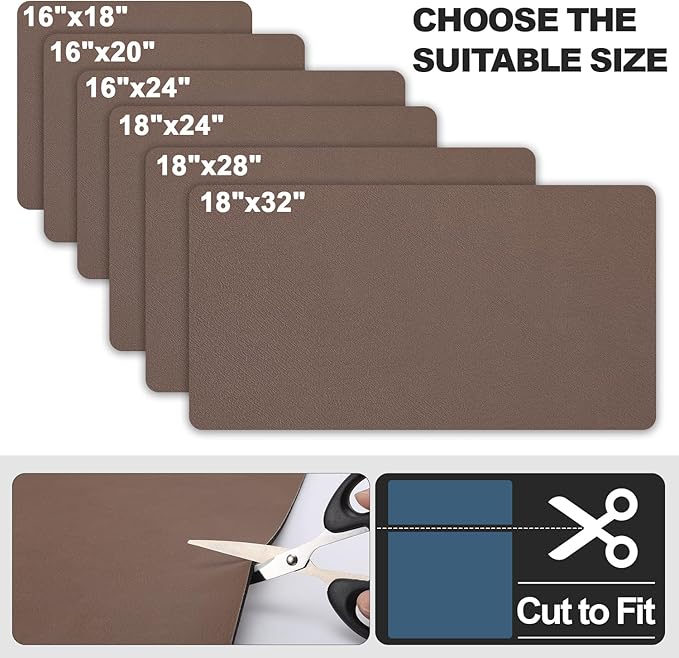 Dish Drying Mat for Kitchen Counter | Coffee Bar Mat for Countertops | Heat Resistant Drainer Mat with Non-slip Rubber Backed | Hide Stain Kitchen Absorbent Draining Mat | Brown 18"x32"