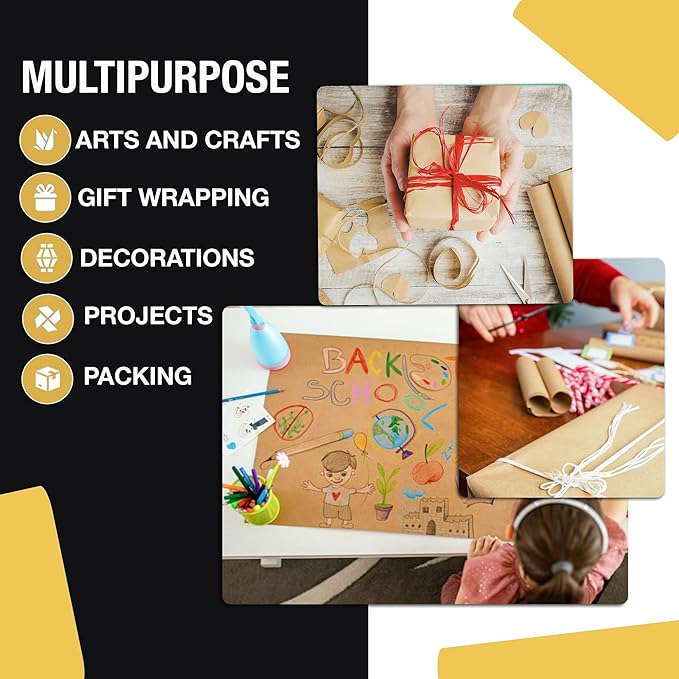 Kraft Paper Sheets - 15 x 20 in. - 240 Sheets of Brown Wrapping Paper – Heavy Duty Craft Paper for Shipping - Light Brown Construction Paper - 80 GSM - 1000 Square feet