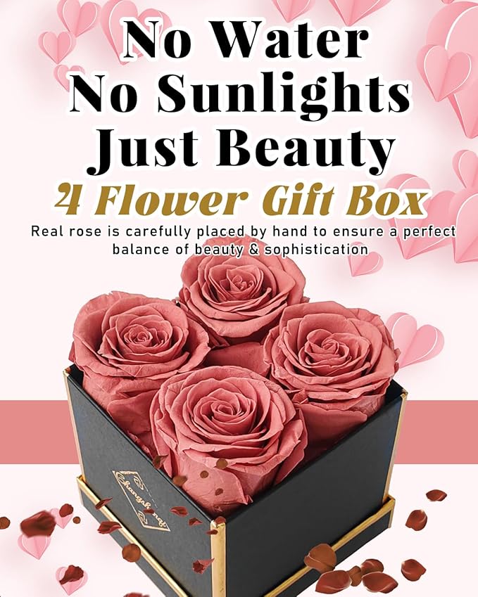Changshunqi Preserved Roses, Forever Flowers Real Roses in a Box Last 2-3 Years, Forever Preserved Flowers Birthday Gifts for Womem Mom， Rose Forever Gifts for Her,Best Friend, Girlfriend