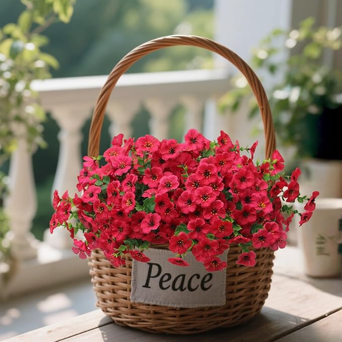 12 Bundles Artificial Flowers for Outdoor, UV Resistant Faux Mums with Eucalyptus Leaves Fake Plants for Outdoor Planters Greenery Boxwood Porch Patio Decoration
