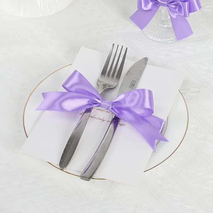 Lavender Ribbon 1 Inch 60 Yards, Light Purple Satin Ribbon for Crafts, Gift Wrapping, Flower Bouquet, Graduation Lei, Baby Shower, DIY Bows, Christmas, Easter