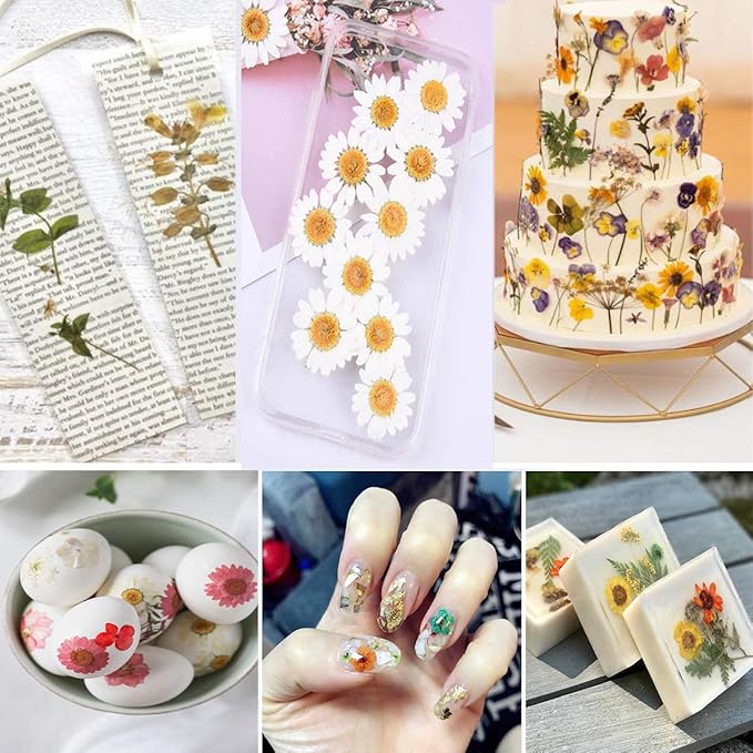 148PCS Dried Pressed Flowers for Resin Craft - YouthBro Real Nature Flowers Set with Butterfly Stickers for DIY Jewelry Nail Scrapbook Art Floral Decors Boho