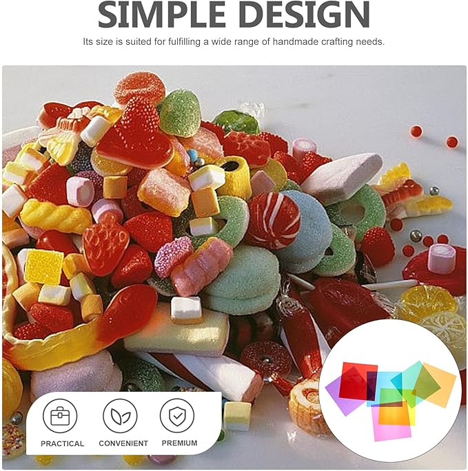 Zerodeko 84 Sheets Colored Cellophane Sheets Multi-color Transparent Wrapping Paper for DIY Crafts Candy Packaging Handmade Creative Use Colors