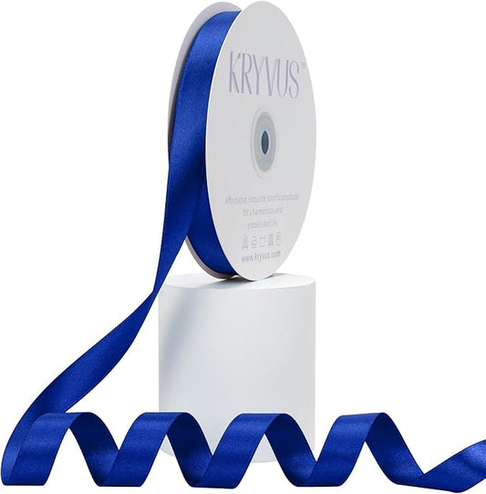 Royal Blue Satin Ribbon, Double Faced 5/8 Inch X 50 Yards Royal Blue Ribbon, Premium Satin Ribbon for Gift Wrapping, Crafts, Hair Bow Making, Sewing, Flower Bouquet, Wedding Party Decor