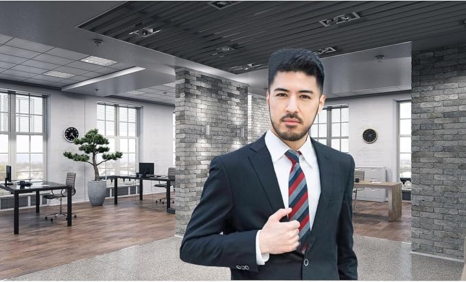 Modern Office Background for Video Conference Business Office Backdrop Interior Brick Wall Windows Virtual Offices Scene Photography Background Live Video Zoom Calls Backdrop Props 9x6ft