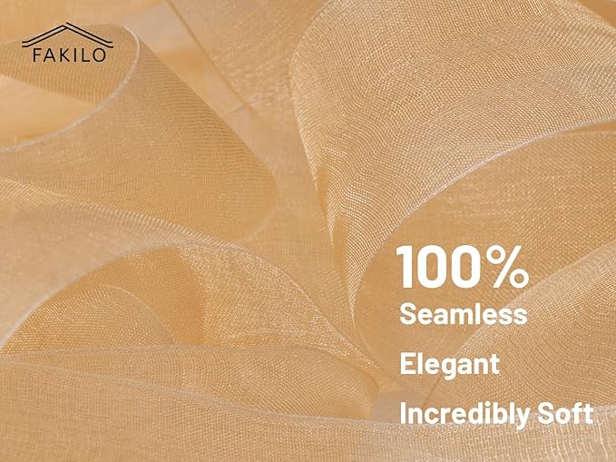 2 Roll Champagne Organza Ribbon 1.5 Inch for Wedding Gift Wrapping, Wedding Invitations, Party Decoration, Crafts