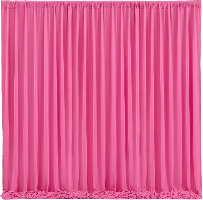 Hot Pink Backdrop Curtain 6 Panels-Wrinkle-Free Polyester Photography Drapes for Wedding Party Photo Background Decorations- 24 X10FT (Hot Pink)