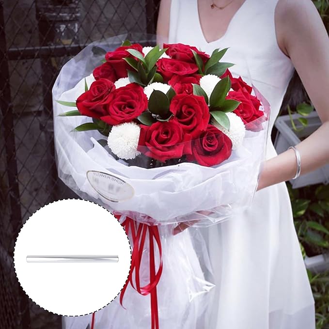 VALICLUD Clear Cellophane Wrap Roll Thick Transparent Flower Wrapping for Bouquets Baskets Packaging Arts and Crafts Supplies