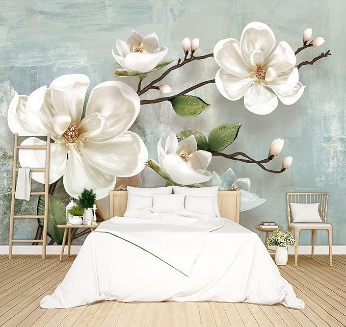 Beautiful 3D Floral Wallpaper Bedroom Modern Flowers murals Trendy Office Decorative Living Room tv Background Large Wall Mural - 137"x96" Not Peel and Stick