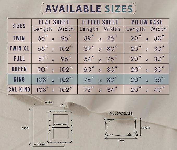 RUVANTI Flannel Sheets King Size - 100% Cotton Brushed King Size Sheets Set - Deep Pockets 16 Inches Bed Sheets - All Seasons Breathable & Extra Soft - Warm & Cozy, 4 Piece, Peach & Black Plaid