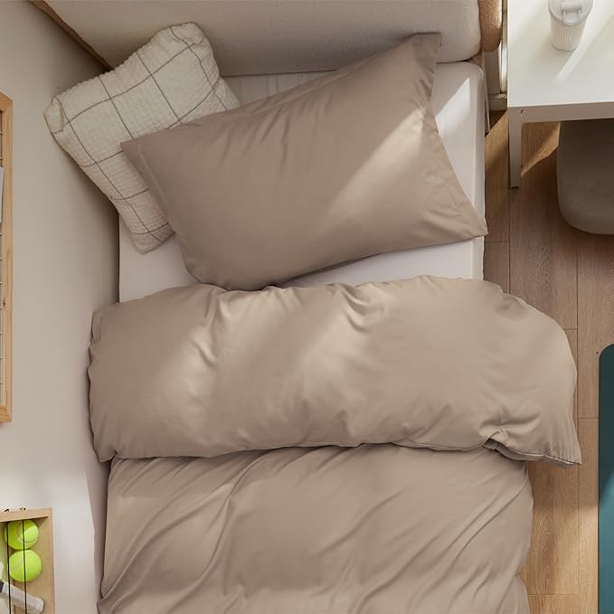 Bedsure Duvet Cover Twin/Twin XL Size - Soft Double Brushed Bedding Set for Kids & Adults, Zipper Closure, 2 Pieces, Includes 1 Duvet Cover (68"x90") & 1 Pillow Sham, NO Comforter, Hazel