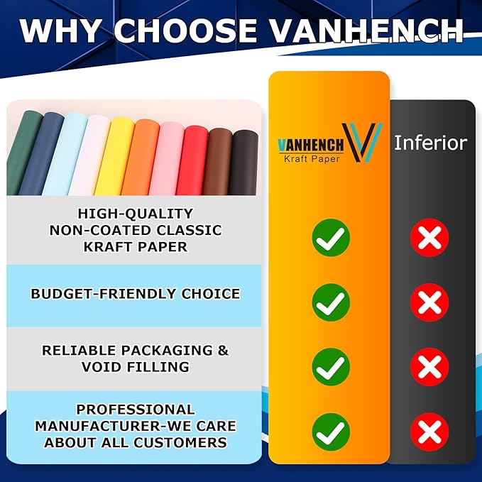 Vanhench 24" x 2520" (210') Orange Wrapping Paper, Black Construction Paper for Halloween, Birthday, Bouquet Flower Packing & Poster Bulletin Board