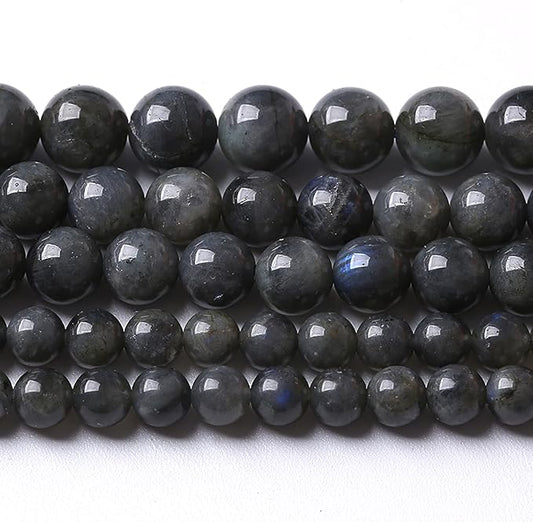 6MM 60PCS Natural Stone Black Labradorite Beads Crystal Loose Beads for Jewelry Making DIY Bracelet