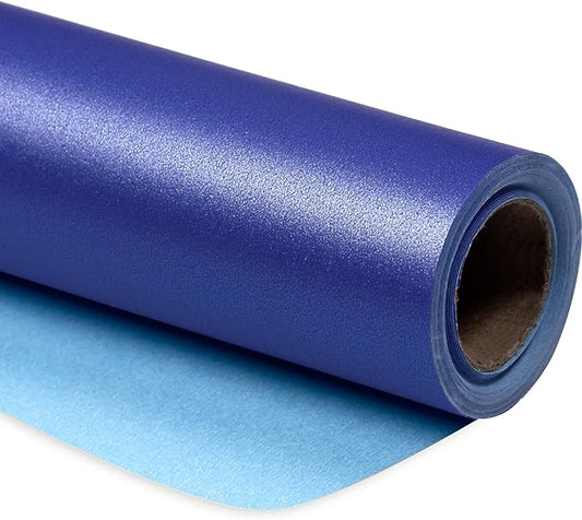 RUSPEPA Royal Blue Matte Wrapping Paper - Solid Color Pearly - Luster Paper Perfect for Wedding, Christmas, Baby Shower -17 Inches X 32.8 Feet